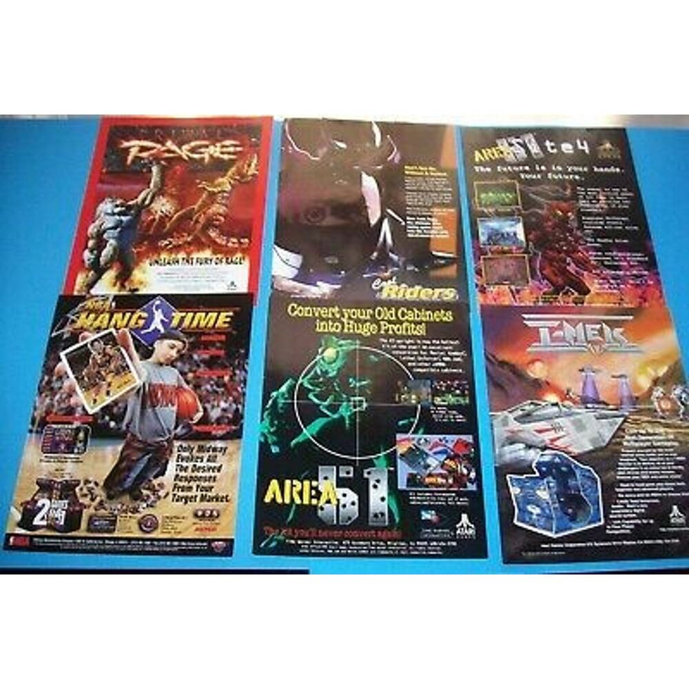 Arcade FLYERS T-Mek Area 51 Site 4 Hang Time Primal Rage Cool Riders Atari #3